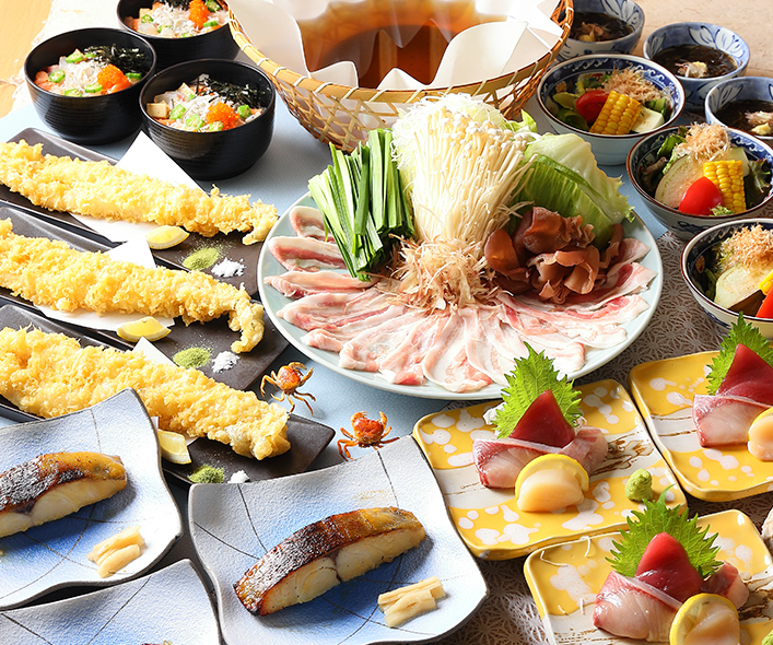 初夏野菜の豚しゃぶコース