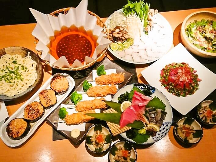 【秋限定!】全10品「豪華 鱧しゃぶorきのこ鍋コース」